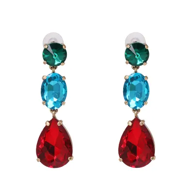 Fashion Drop Teardrop Diamond Design Dangle Earrings for Women