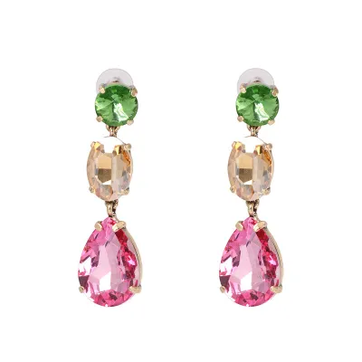 Fashion Drop Teardrop Diamond Design Dangle Earrings for Women