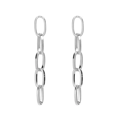 Fashion Copper Chain Geometric Dangle Earrings