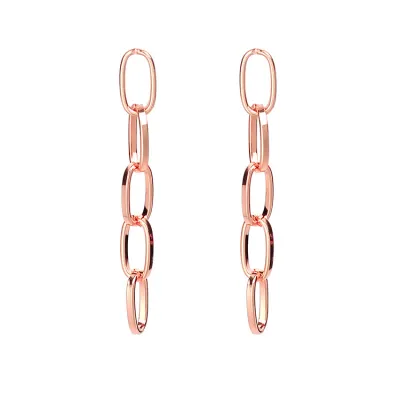 Fashion Copper Chain Geometric Dangle Earrings