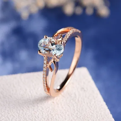 Women's Simple Oval Zircon Geometric Decor Ring
