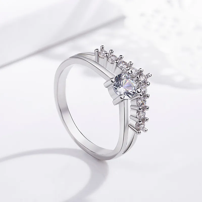 Fashion Ziron Decor Geometric Women's Engagement Ring