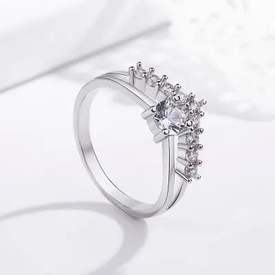 Fashion Ziron Decor Geometric Women's Engagement Ring