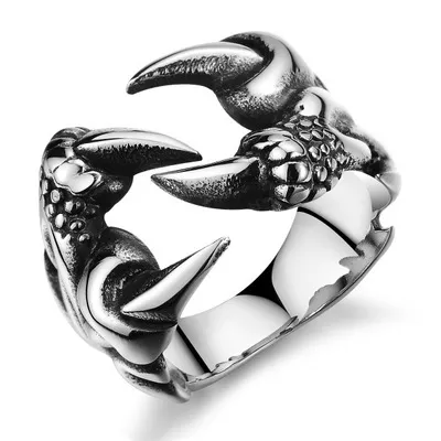 Vintage Dragon Claw Open Sharp Ring Titanium Steel