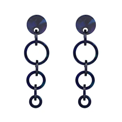 Geometric Circle Chain Acrylic Dangle Earrings Women's Fashion Plastic Resin Earrings