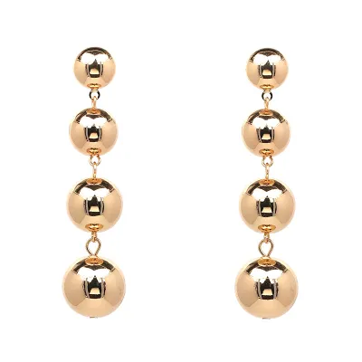 Punk Style Beads Chain Metal Drop Earrings for Women