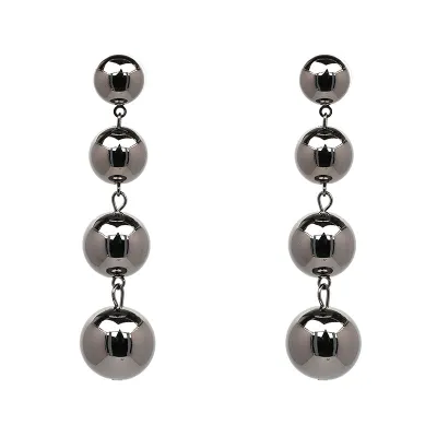 Punk Style Beads Chain Metal Drop Earrings for Women