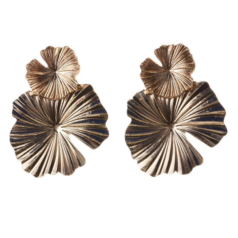 Punk Style Flower Pattern Metal Dangle Earrings for Women