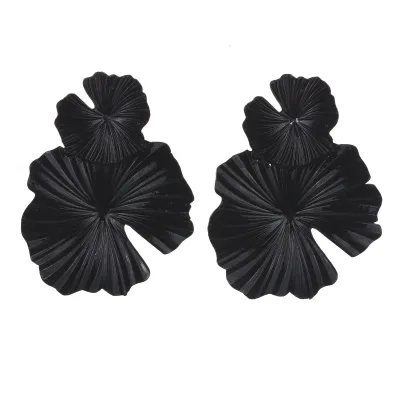 Punk Style Flower Pattern Metal Dangle Earrings for Women