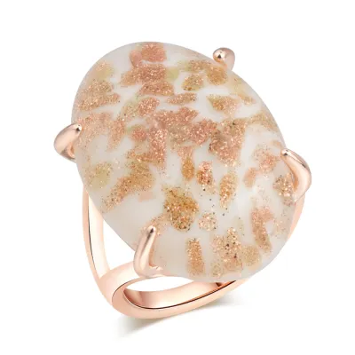 Vintage Copper Oval Teardrop Ring Unisex Simple
