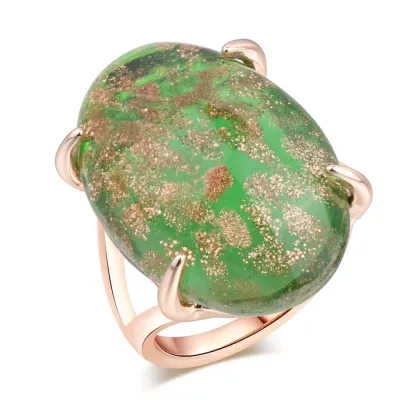 Vintage Copper Oval Teardrop Ring Unisex Simple
