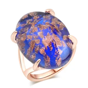 Vintage Copper Oval Teardrop Ring Unisex Simple