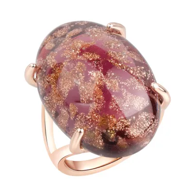 Vintage Copper Oval Teardrop Ring Unisex Simple