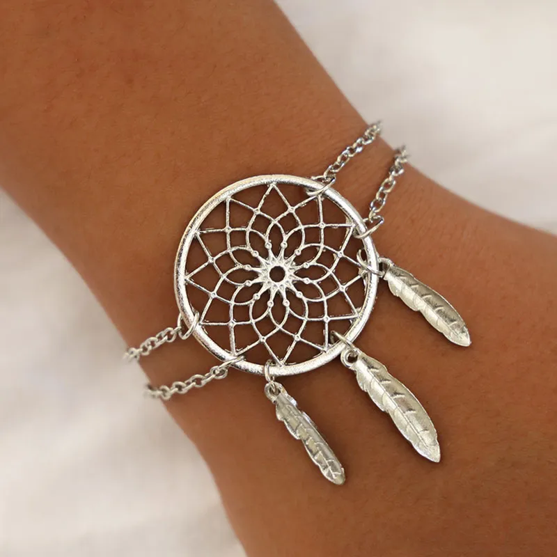Vintage Dreamcatcher Geometric Design Metal Bracelet