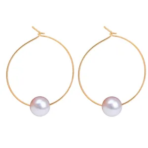 Simple Pearl Decor Hoop Earrings for Women