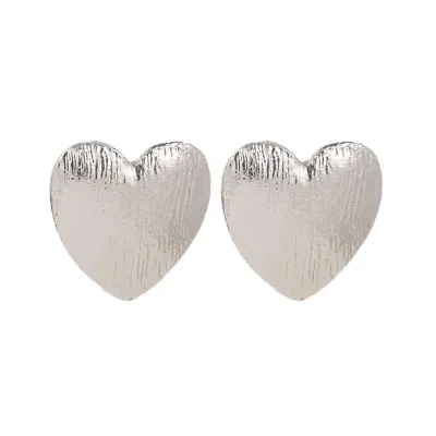 Peach Heart Pattern Metal Frosted Stud Earrings for Women