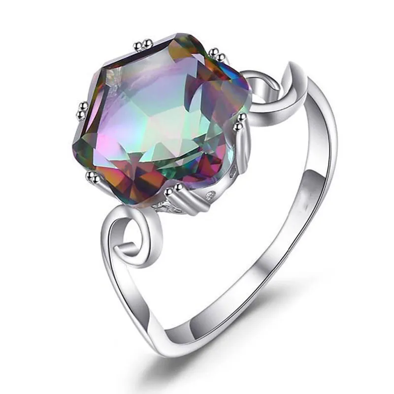 Fashion Multicolor Gemstone Decor Alloy Ring