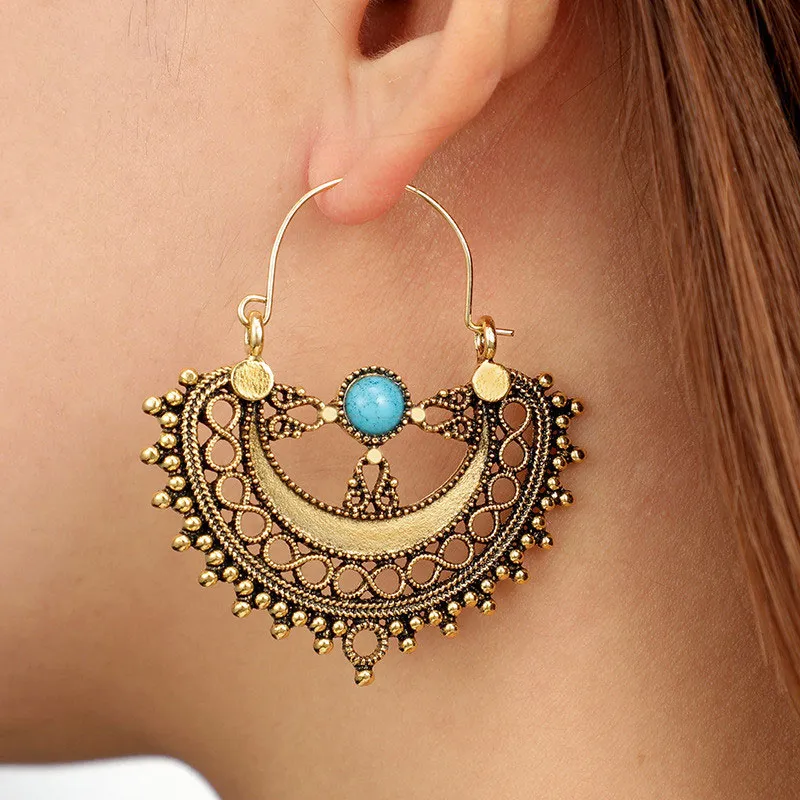 Ethnic Cutout Geometric Dangle Earrings for Women