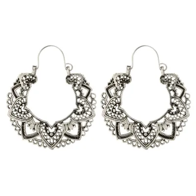 Exaggerated Hollow Out Geometric Hoop Earrings