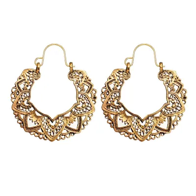Exaggerated Hollow Out Geometric Hoop Earrings