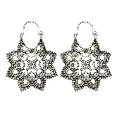Ethnic Hollow Out Flower Dangle Earrings for Women