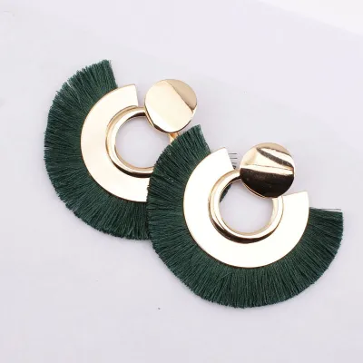 Ethnic Style Exaggerated Tassel Metal Alloy Earrings for Women