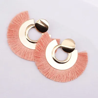 Ethnic Style Exaggerated Tassel Metal Alloy Earrings for Women