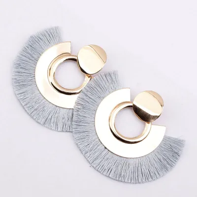 Ethnic Style Exaggerated Tassel Metal Alloy Earrings for Women