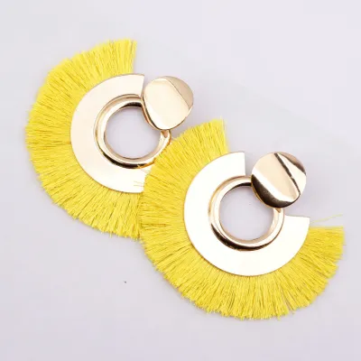 Ethnic Style Exaggerated Tassel Metal Alloy Earrings for Women