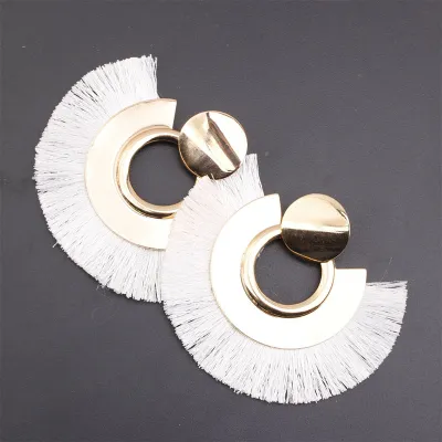 Ethnic Style Exaggerated Tassel Metal Alloy Earrings for Women