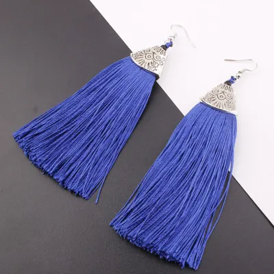 Temperament Long Section Tassel Alloy Women's Earrings