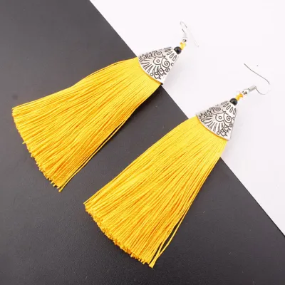 Temperament Long Section Tassel Alloy Women's Earrings