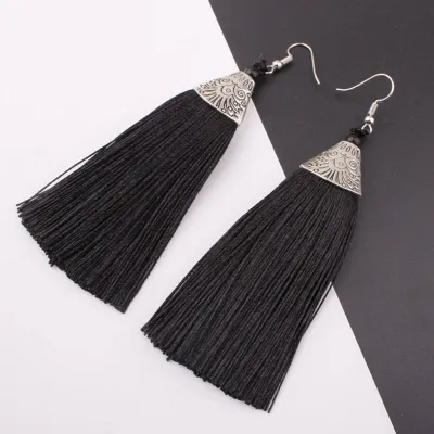 Temperament Long Section Tassel Alloy Women's Earrings