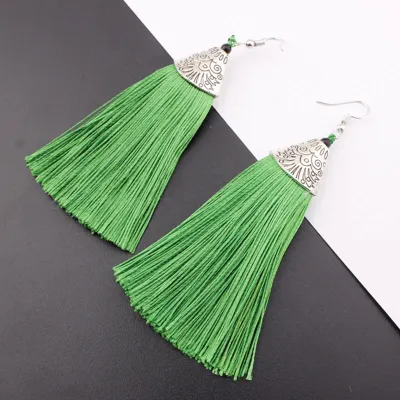 Temperament Long Section Tassel Alloy Women's Earrings