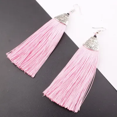 Temperament Long Section Tassel Alloy Women's Earrings