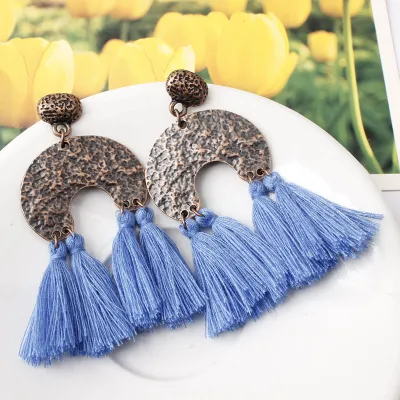 Vintage Lace Tassel Pendant Dangle Earrings for Women