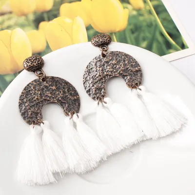 Vintage Lace Tassel Pendant Dangle Earrings for Women
