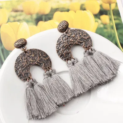 Vintage Lace Tassel Pendant Dangle Earrings for Women