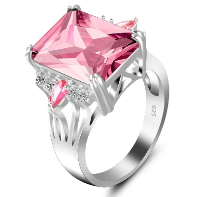 Exaggerated Solid Color Geometric Gemstone Decor Ring for Women