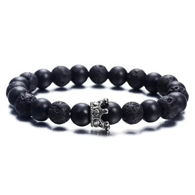 Marbling Beads Chain Crown Strand Bracelet
