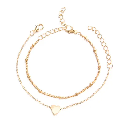 Minimalist Love Heart Alloy Bracelets Set Women's Jewelry