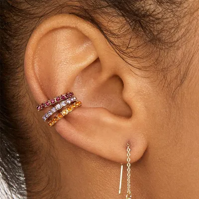Fashion Multicolor Zircon Decor Ear Clip for Women