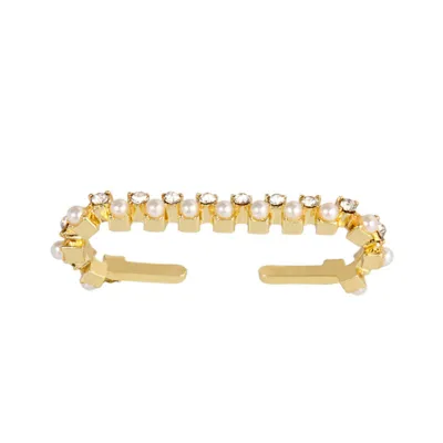 Creative Rhinestone Pearl Decor Ear Clip for Women
