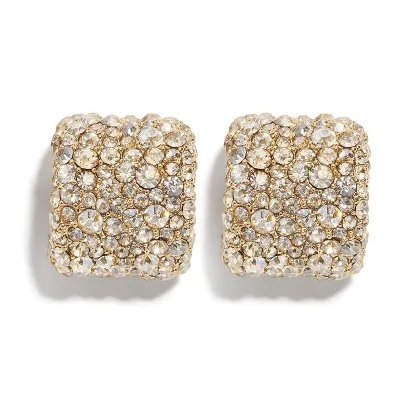 Shiny Rhinestone Of Varying Sizes Decor Stud Earrings For Women