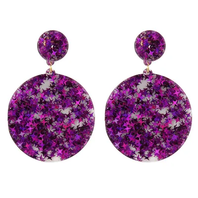 Geometric Round Pendant Acrylic Women's Earrings