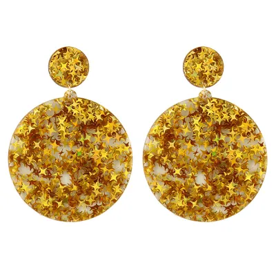 Geometric Round Pendant Acrylic Women's Earrings