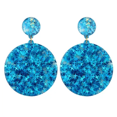 Geometric Round Pendant Acrylic Women's Earrings
