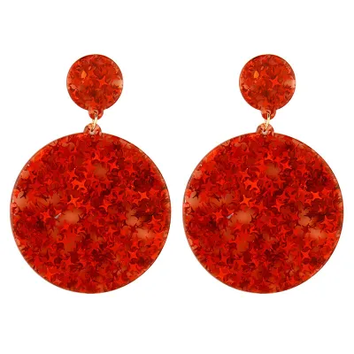 Geometric Round Pendant Acrylic Women's Earrings