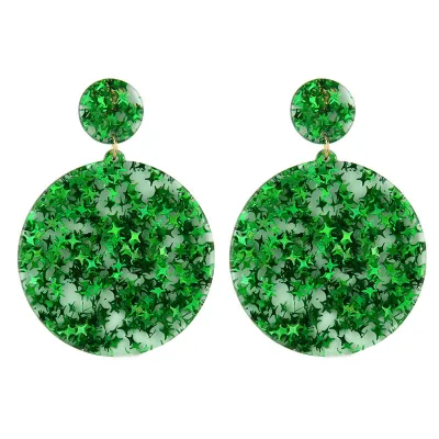 Geometric Round Pendant Acrylic Women's Earrings