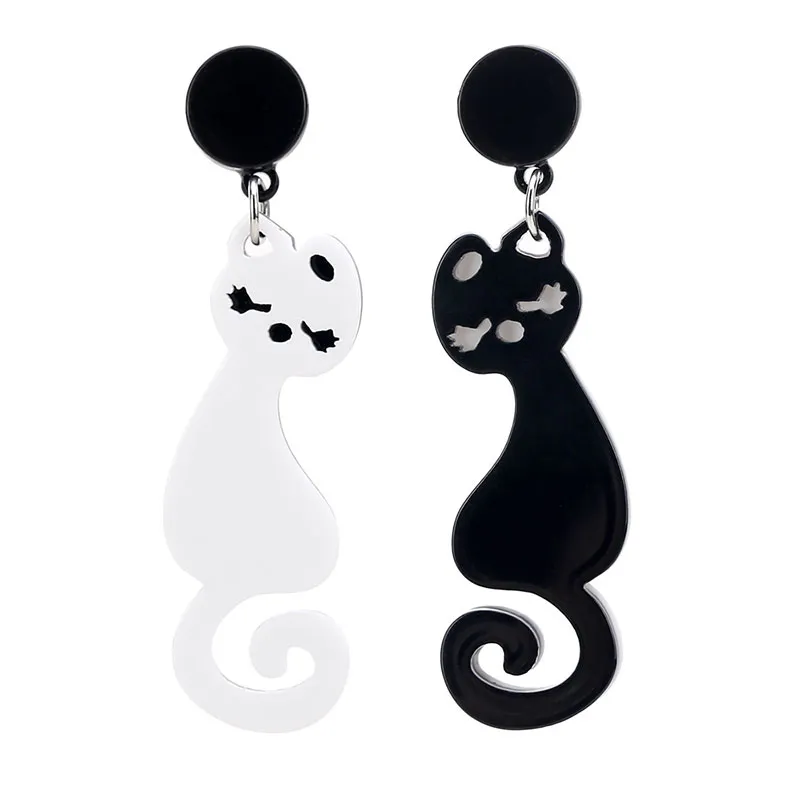 Cute Cartoon Cat Pendant Design Acrylic Women's Earrings